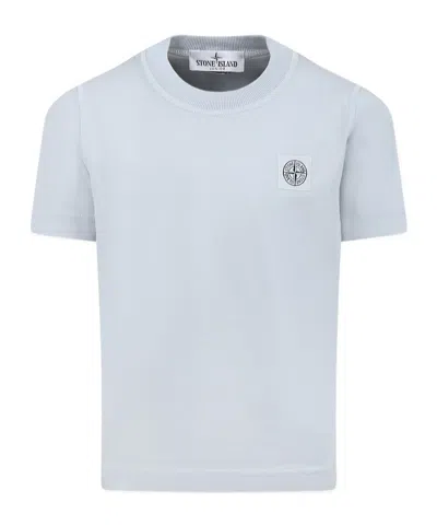 Stone Island Open-necked Black Shirt In Blue