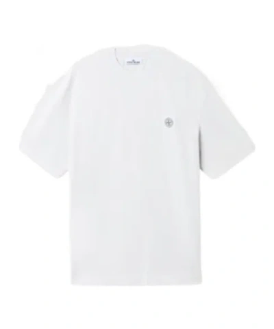 Stone Island Open-necked Black Shirt In Sky Blue