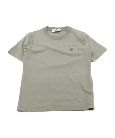 Stone Island Open-necked Black Shirt In Brown