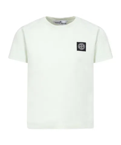 Stone Island Open-necked Black Shirt In White