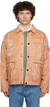 Stone Island Orange Caban Mussola Prismatica Jacket In V0073 Sienna