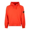 Stone Island Hooded Sweater In Orange