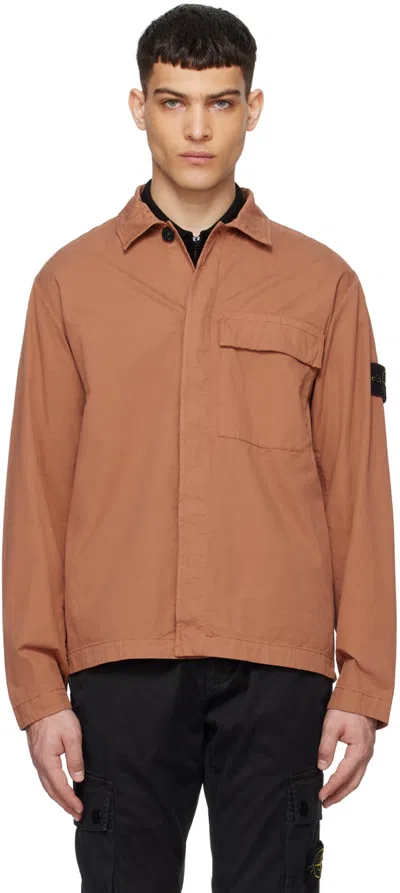 Stone Island Orange Patch Jacket In V0013 Rust
