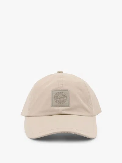 Stone Island Organic Cotton Baseball Cap With Logo Patch In Beige