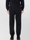 Stone Island Organic Cotton Canvas Straight Leg Trousers In Black