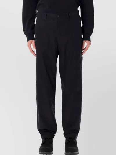 STONE ISLAND ORGANIC COTTON CANVAS STRAIGHT LEG TROUSERS