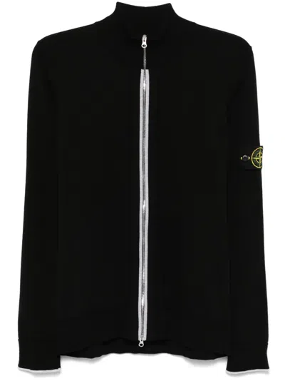 Stone Island Organic-cotton Cardigan In Black