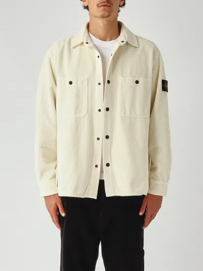 Stone Island Organic Cotton Corduroy 800 Comfort-fit. Velluto A Coste Di Cotone Biologico 800. Modello Tinto In C In White