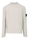 Stone Island Organic Cotton Crew Neck Sweater With English Ribs In Gray