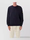 Stone Island Ribbed Crewneck Sweater With Long Sleeves In Blue