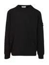 Stone Island Organic Cotton Crewneck Sweatshirt In Black
