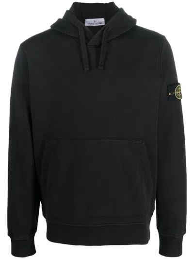 STONE ISLAND STONE ISLAND ORGANIC COTTON FLEECE HOODIE WITH LOGO BADGE