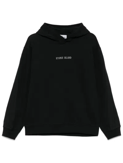 Stone Island Men's Felpa In Black