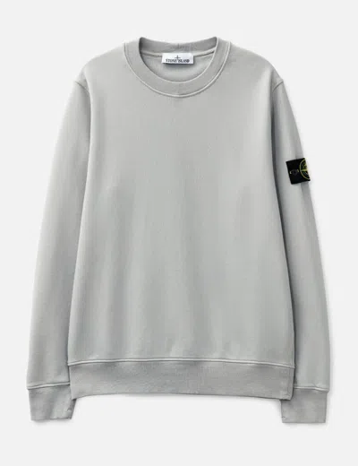Stone Island Organic Cotton Fleece Sweatshirt In Gray