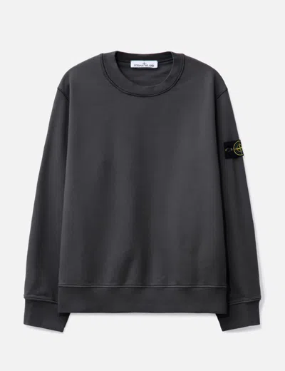 Stone Island Organic Cotton Fleece Sweatshirt In Lead Grey