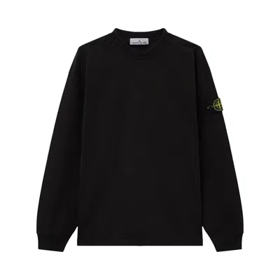 Pre-owned Stone Island Organic Cotton Fleece Sweatshirt 'black' | Men's Size L
