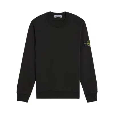 Pre-owned Stone Island Organic Cotton Fleece Sweatshirt 'black' | Men's Size M
