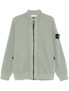 Stone Island Organic Cotton Fleece Sweatshirt In Green