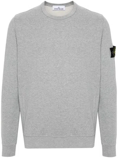 Stone Island Organic-cotton Fleece Sweatshirt In Grey