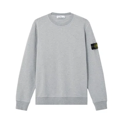Pre-owned Stone Island Organic Cotton Fleece Sweatshirt 'melange Grey' | Men's Size M