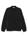 Stone Island 6100034 Organic Cotton Diagonal Fleece 'old' Effect In Black