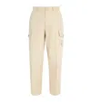 Stone Island Organic Cotton Ghost Cargo Trousers In Beige