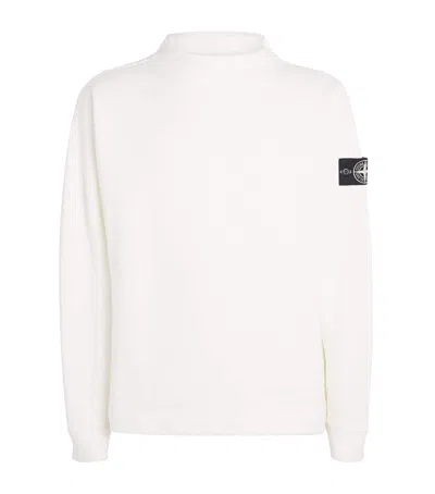 Stone Island Organic Cotton High-neck Sweatshirt In Neutral