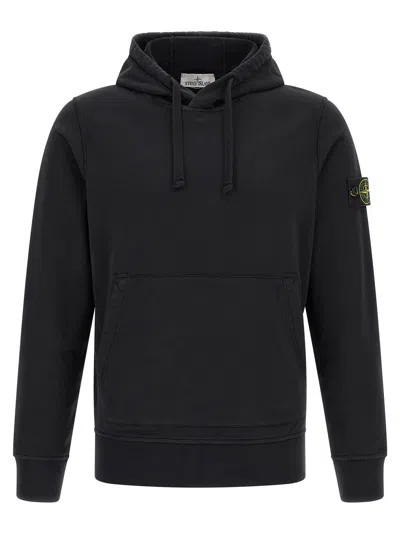 Stone Island Organic Cotton Hoodie In Black