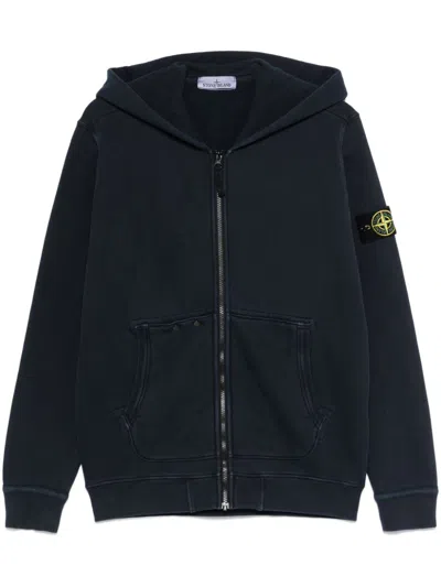 Stone Island Organic-cotton Hoodie In Blue
