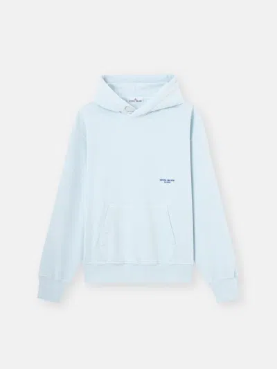 Stone Island Organic Cotton Hoodie Sweatshirt In Blue