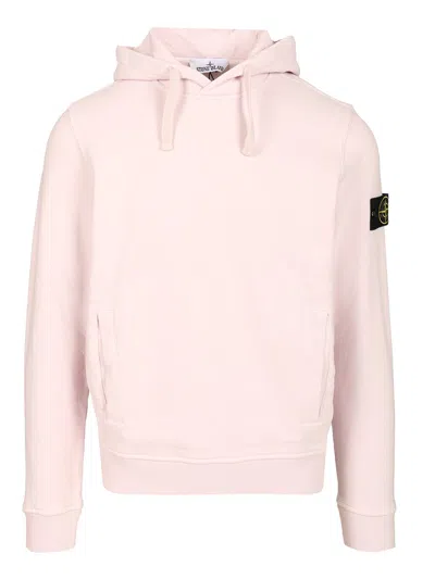 Stone Island Brushed Cotton Sweatshirt Hoodie In Neutral
