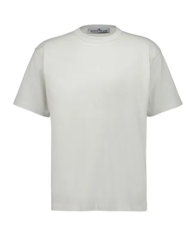 Stone Island Organic Cotton Jersey T-shirt In Gray