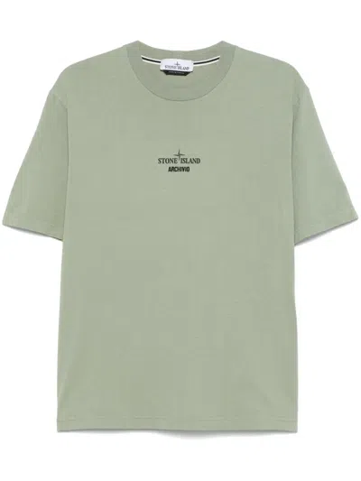 Stone Island Organic-cotton Jersey T-shirt In Green