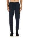 Stone Island Elastic Waistband Ribbed Cuffs Side Pocket In Blue
