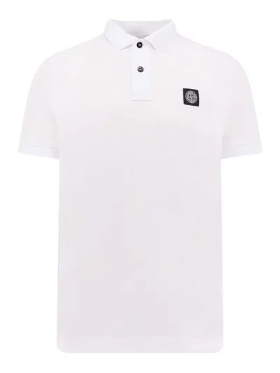 Stone Island Cotton Polo Regular Fit Short Sleeves In White