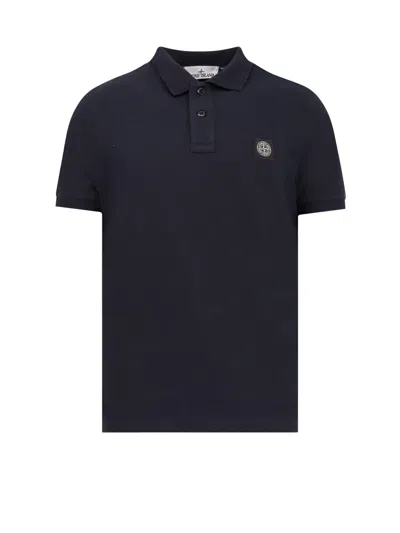 Stone Island Organic Cotton Polo Shirt In Black