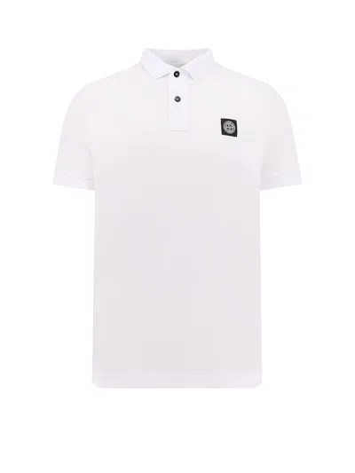 Stone Island Organic Cotton Polo Shirt In White