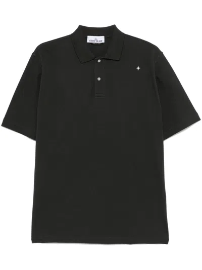 Stone Island Organic-cotton Polo Shirt In Grey