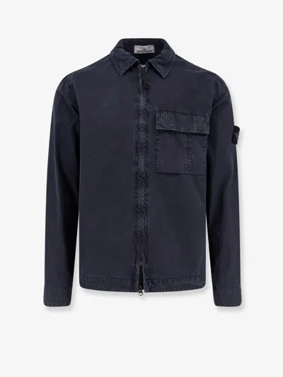 Stone Island Organic Cotton Shirt In Blue