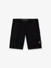 Stone Island Old Effect Cotton Cargo Bermuda Shorts Clothing In Black