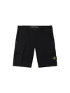 Stone Island Old Effect Cotton Cargo Bermuda Shorts Clothing In Black