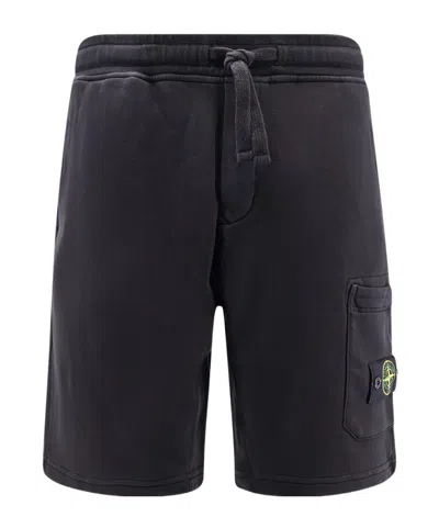 Stone Island Organic Cotton Shorts In Black