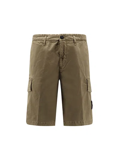 Stone Island Organic Cotton Shorts In Green