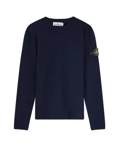 Stone Island Organic Cotton Sweater In Blue