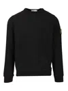 Stone Island Organic Cotton Crewneck Sweatshirt In Black
