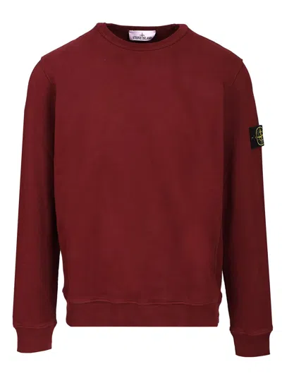 STONE ISLAND ORGANIC COTTON SWEATER SWEATSHIRTS BORDEAUX