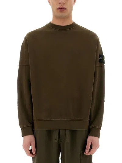 Stone Island Organic Cotton Sweatshirt In Brown