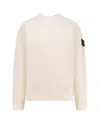 Stone Island Compass Patch Crewneck Sweatshirt In Neutral