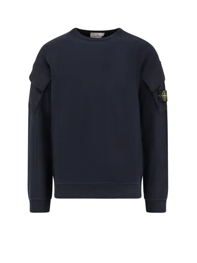 Stone Island Organic Cotton Sweatshirt In Black