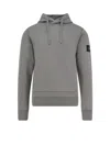 Stone Island Cotton Sweatshirt With Hood And Kangaroo Pocket In Gray